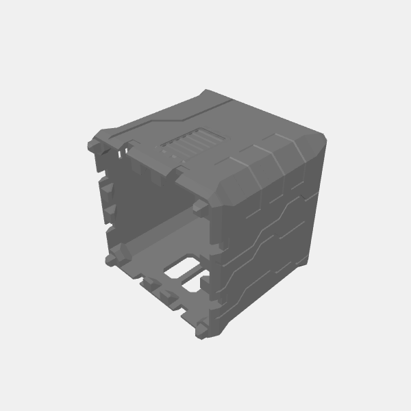 Sci Fi - Modular Buildings 3 Inch Base - Small Square Upper Floor A v1.0.stl