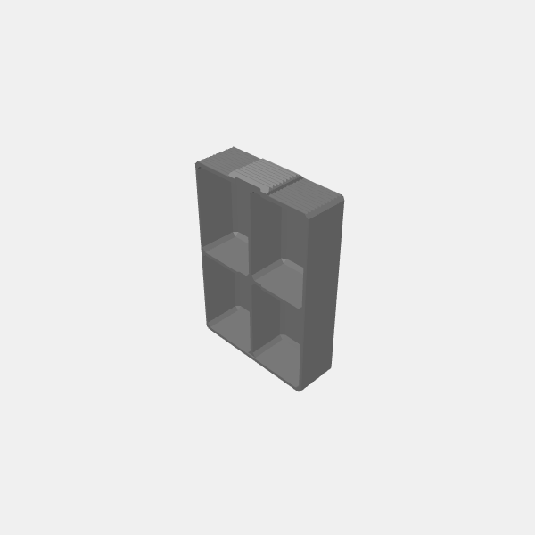 Book Box for Game Bits - Tray - Divided in quarters v1.5.stl