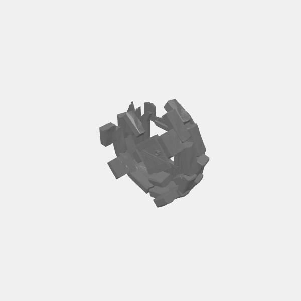 Fantasy - Tilestone Ramparts - Ruined Tower Battlements Top with Busted Trapdoor v1.0.stl