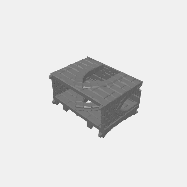 Fantasy - Tilestone Ramparts - Base Wall Med - Arched Door Opening v1.0.stl
