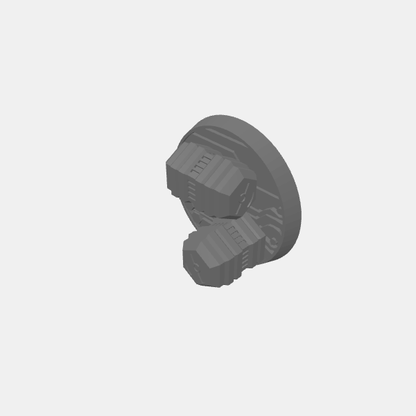 Loot Marker - Nuclear Material/Sci Fi - Objective Marker -32mm base - Nuclear Material - 3 pips v1.0.stl
