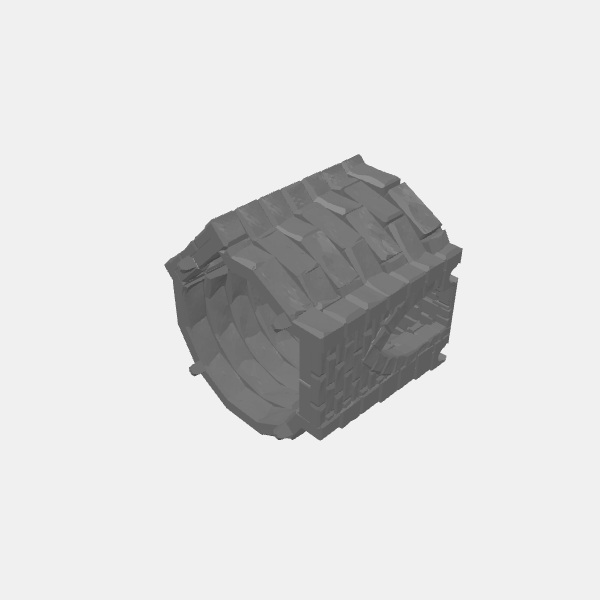 Fantasy - Tilestone Ramparts - Base Tower Corner 45 - magnets v1.1.stl