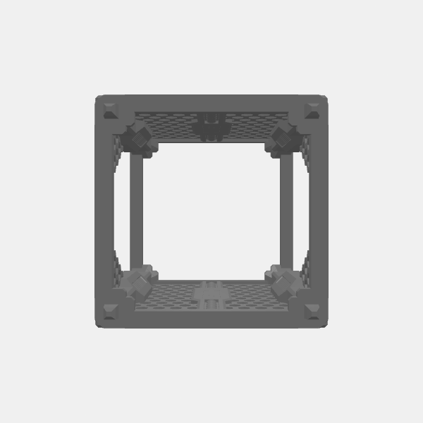 Industrial Sci Fi - Hex Mesh 3in - Riser Open Mesh 2 Sides Open Floor - 3in Height v1.0.stl