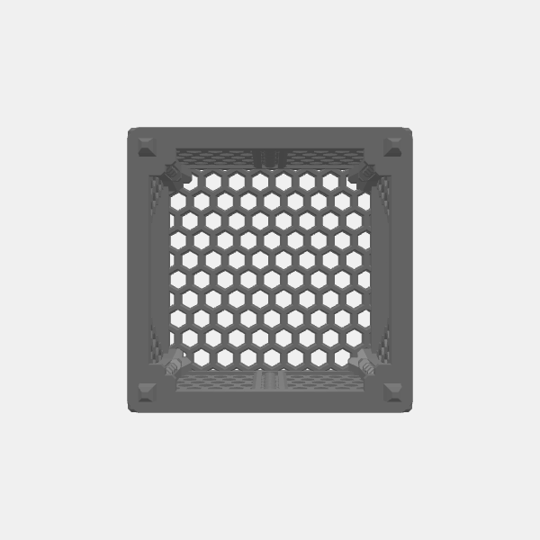 Industrial Sci Fi - Hex Mesh 3in - Riser Open Mesh 2 Sides - 1.5in Height v1.0.stl