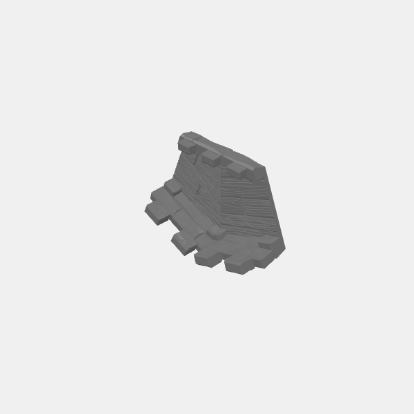 Fantasy - Tilestone Ramparts - Battlements Top - Corner 45 v1.3.stl