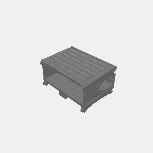 Fantasy - Tilestone Ramparts - Base Wall M - solid inner walls - magnets v1.3.stl