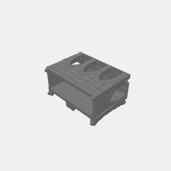 Fantasy - Tilestone Ramparts - Base Wall M - arches inner walls - magnets v1.3.stl