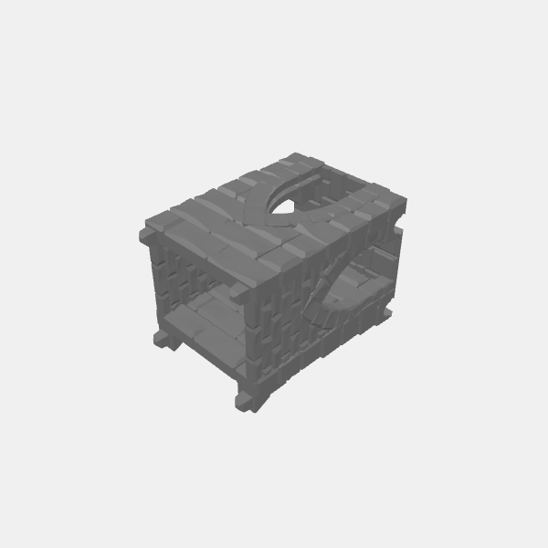 Fantasy - Tilestone Ramparts - Base Wall S - arches inner walls - magnets v1.3.stl