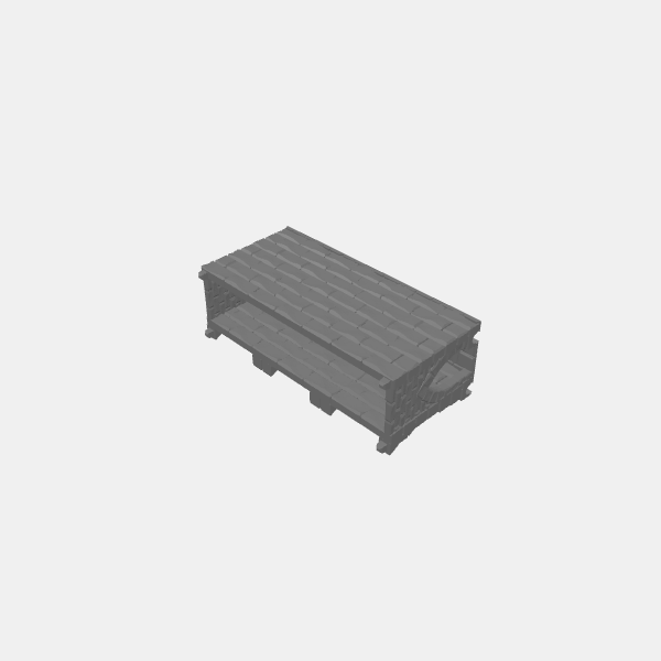 Fantasy - Tilestone Ramparts - Base Wall L - solid inner walls - magnets v1.3.stl