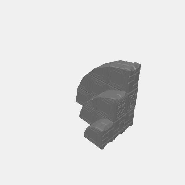 Undesrstone Stackers - Stair Quarter Round 3x3 Corner Up v1.0.stl