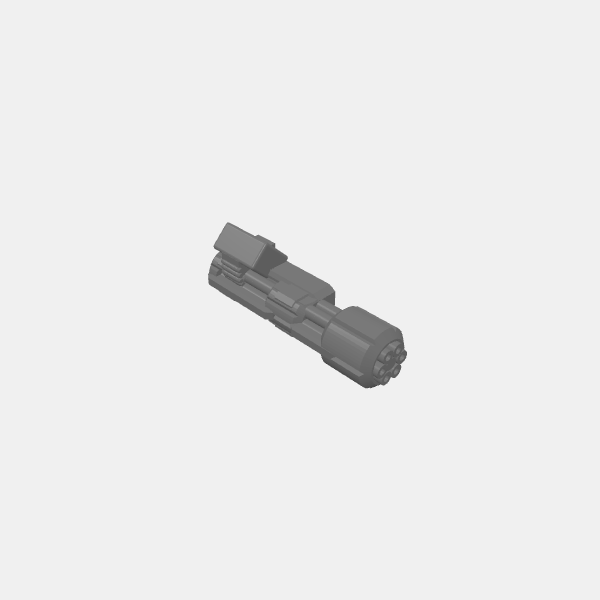 gaslands - mini gun large barrel left mount v1.0.stl