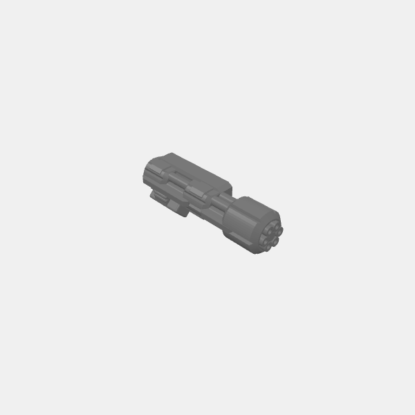 gaslands - mini gun large barrel right mount v1.0.stl