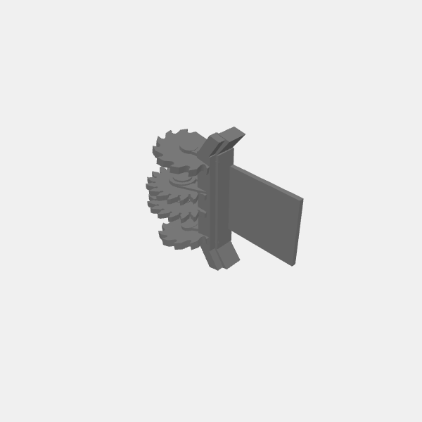 Gaslands - sawblades - front ram four blades med v1.0.stl