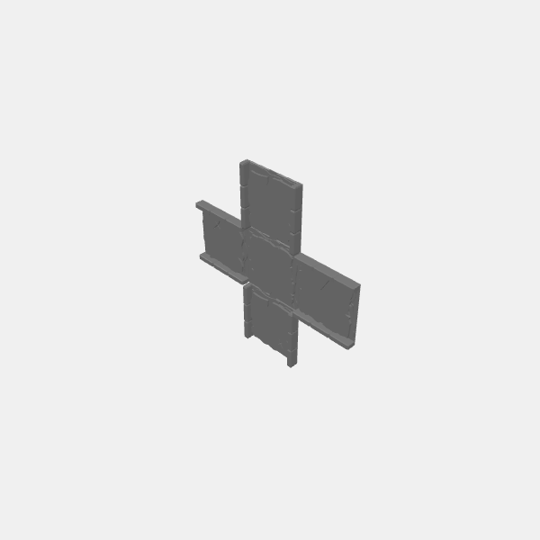 Junctions/Dungeon Plates - Rough Stone - 1.25 - 1x Junction Cross 1.0.stl
