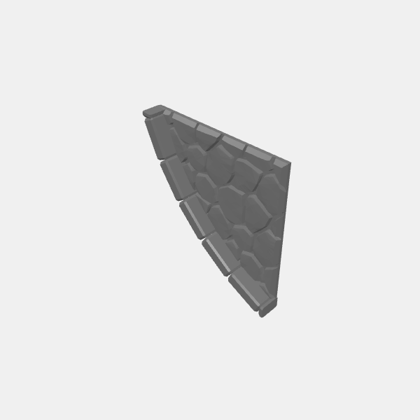 Misc/Dungeon Plates - Cobblestone 2 - 1.25 - 1x Rounded Corner Walled Wedge v1.0.stl