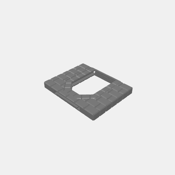 Walls - Doorways/Understone Walls - Wall Plain with Door Opening 75mm v1.2.stl