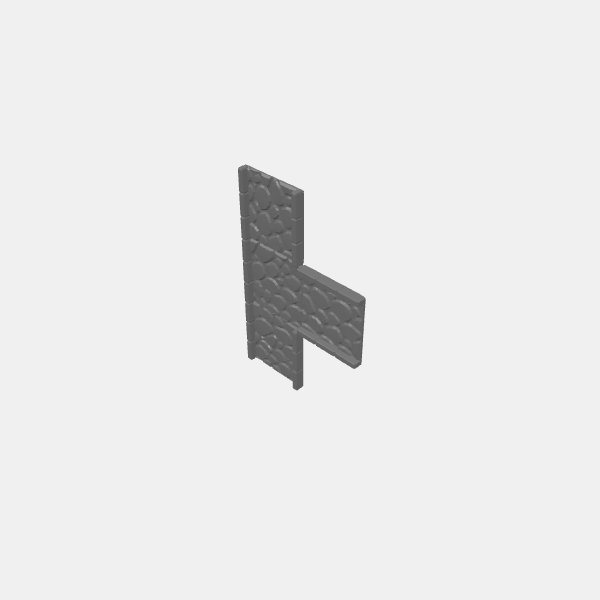 Dungeon Plates - Cobblestone Rounded - 1.25 - 1x Tee walled corridor v1.0.stl