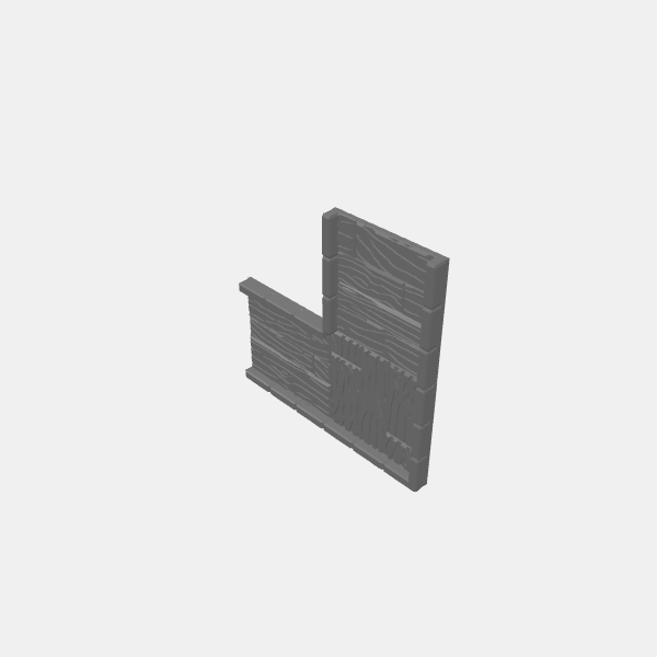Dungeon Plates - Wood Planks - 1.25 - 1x Corner corridor walled R v1.0.stl