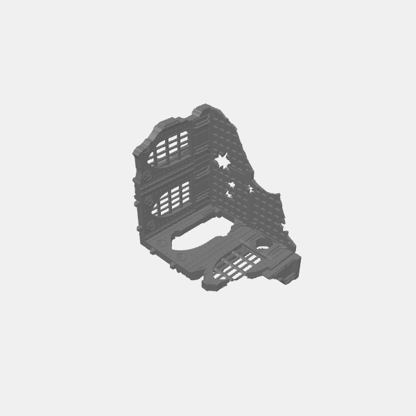 Tech Gothic Ruins 2x2 arches with open door buttressed v1.1.stl
