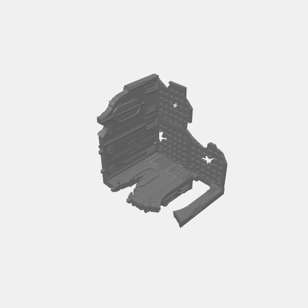 Tech Gothic Ruins 2x2 solid walls with Closed and Open Door buttressed v1.1.stl