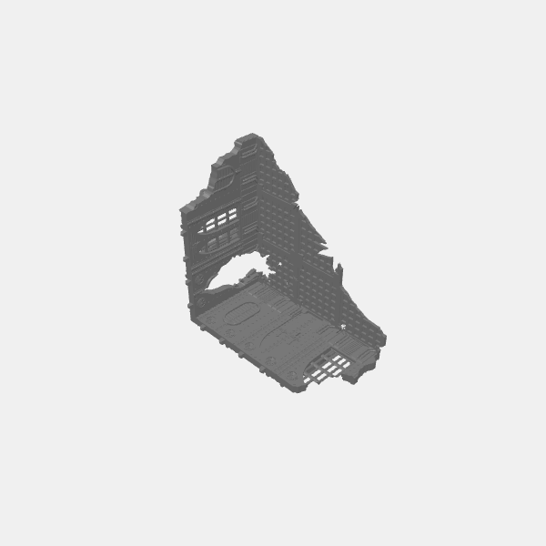 Tech Gothic Ruins 3x3 blasted opening and closed door butressed v1.1.stl