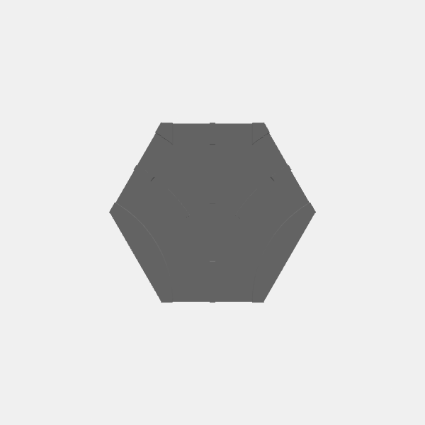 Battletech - Hex Terrain - Simple Roads - Intersection 1 Hex Three Way Split v1.0.stl