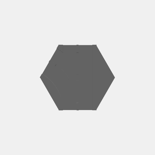 Battletech - Hex Terrain - Simple Roads - Intersection 1 Hex Y Left Split  v1.0.stl