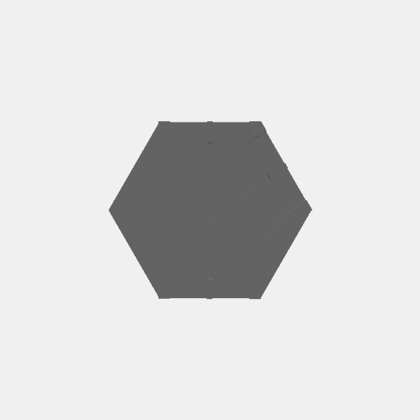 Battletech - Hex Terrain - Simple Roads - Intersection 1 Hex Y Right Split  v1.0.stl
