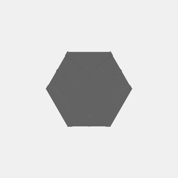 Battletech - Hex Terrain - Simple Roads - Intersection 1 Hex Y Middle Split  v1.0.stl