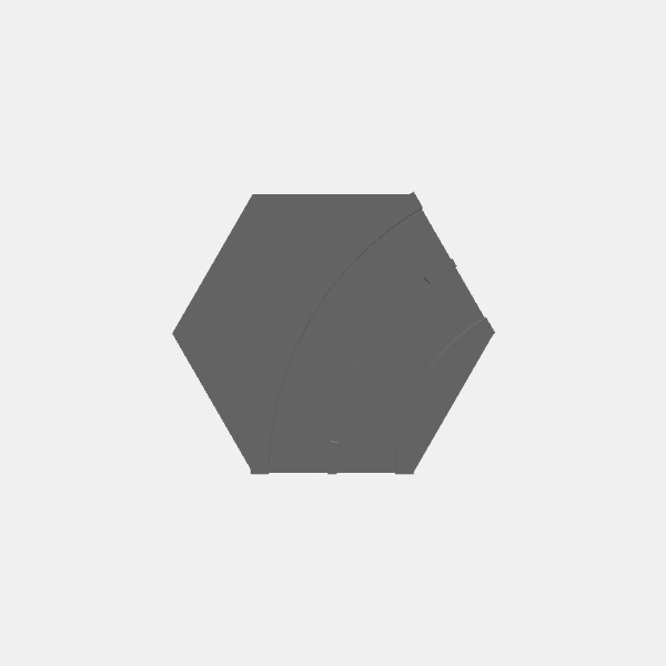 Battletech - Hex Terrain - Simple Roads - Intersection 1 Hex Curve v1.0.stl