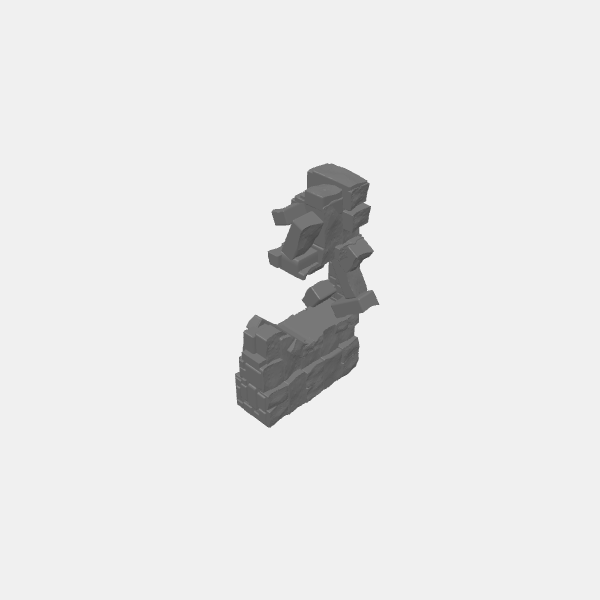 Tilestone Walls - 100mm Wall Ruined Door 1 v1.0.stl