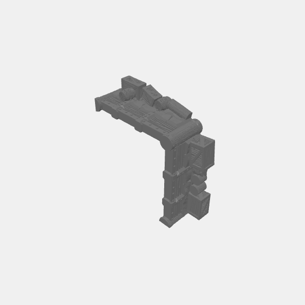 SB3D - Greathelm Arena - Corner - Stone Wood Wall with Clutter 2 v1.0.stl