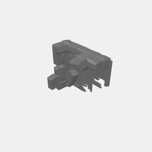 Fantasy - Tilestone Ramparts - Ruined Top Walkway - Corner 90 v1.0.stl