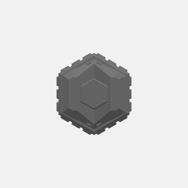 Battletech Building Terrain - Hex Stack - Top unit - Style 2b v1.0.stl
