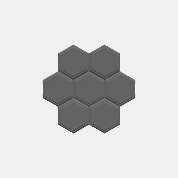 Battletech Building Terrain - Hex Stack - Dbl Lvl 7 units group- Style 2 v1.0.stl