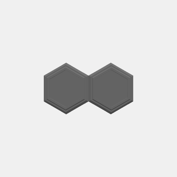 Battletech Building Terrain - Hex Stack - Sngl Lvl 2 units inline - Style 2 v1.0.stl