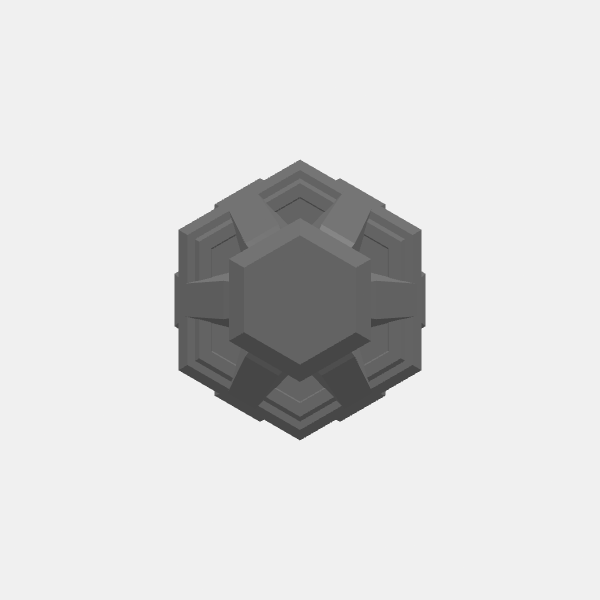 Battletech Building Terrain - Hex Stack - Top unit - Style 2e v1.0.stl