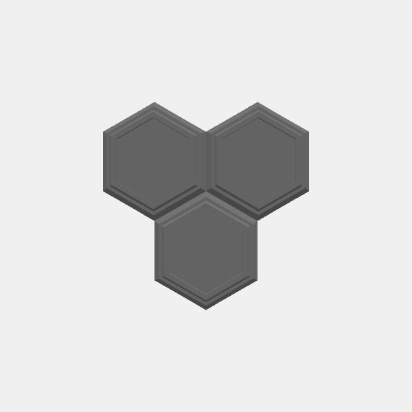 Battletech Building Terrain - Hex Stack - Sngl Lvl 3 units group - Style 2 v1.0.stl