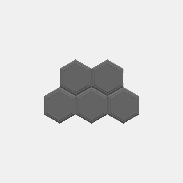 Battletech Building Terrain - Hex Stack - Dbl Lvl 5 units group- Style 2 v1.0.stl
