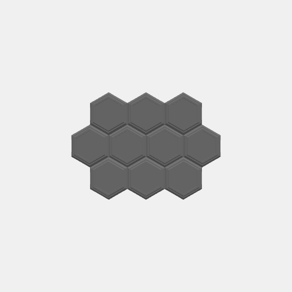 Battletech Building Terrain - Hex Stack - Dbl Lvl 10 units group- Style 2 v1.0.stl