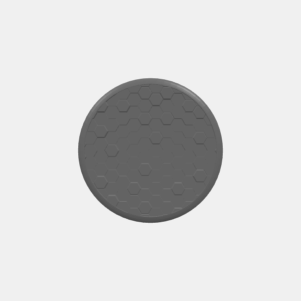 Mini Bases - Hex Texture - Round - Rounded Edge - 50mm v1.0.stl