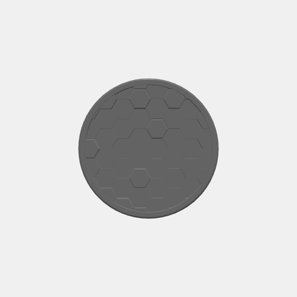 Mini Bases - Hex Texture - Round - Angled Edge - 32mm v1.0.stl