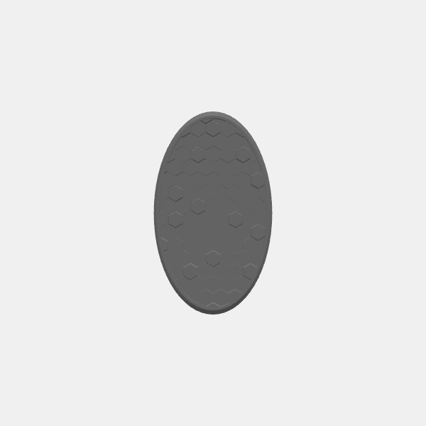 Mini Bases - Hex Texture - Oval - Angled Edge - 60x35mm v1.0.stl