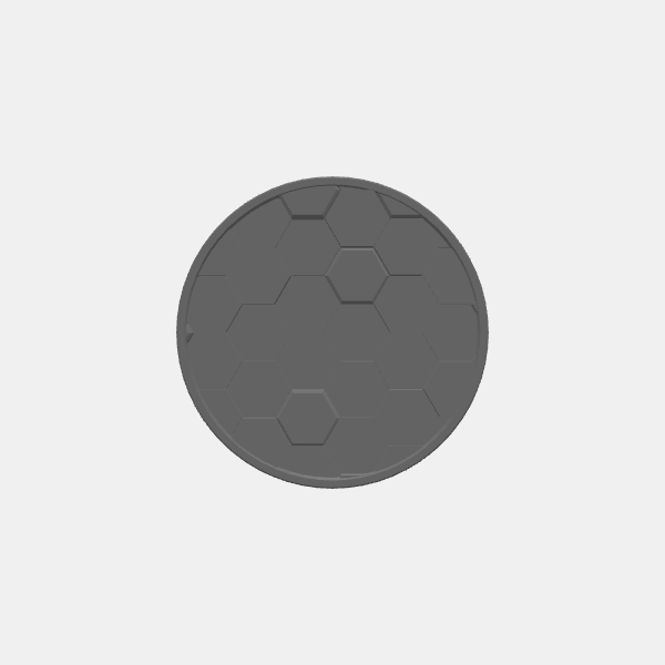 Mini Bases - Hex Texture - Round - Angled Edge - 25mm v1.0.stl