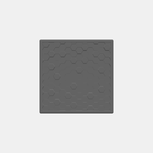 Mini Bases - Hex Texture - Square - Rounded Edge - 50mm v1.0.stl