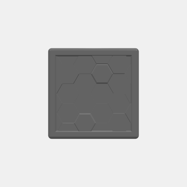 Mini Bases - Hex Texture - Square - Rounded Edge - 20mm v1.0.stl