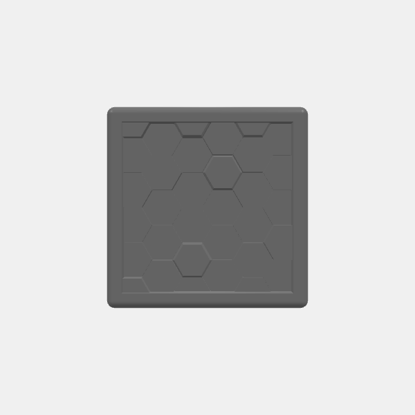 Mini Bases - Hex Texture - Square - Rounded Edge - 25mm v1.0.stl