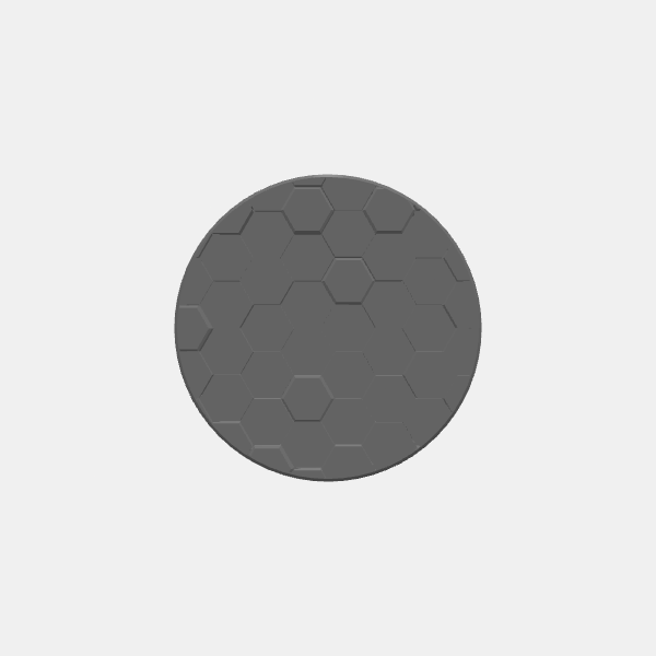 Mini Bases - Hex Texture - Round - Angled Edge - 30mm magnet hole v1.0.stl