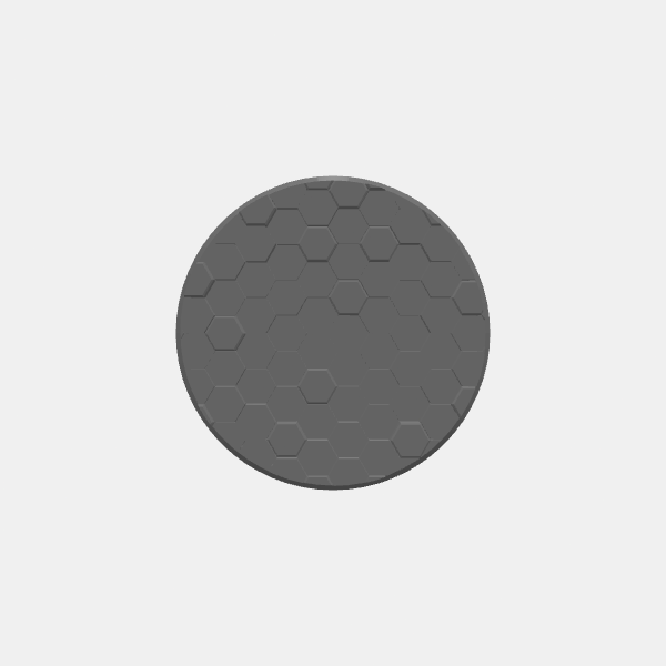 Mini Bases - Hex Texture - Round - Angled Edge - 40mm magnet hole v1.0.stl