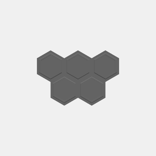 Battletech Building Terrain - Hex Stack - Dbl Lvl 5 units group - Style 1 v1.0.stl